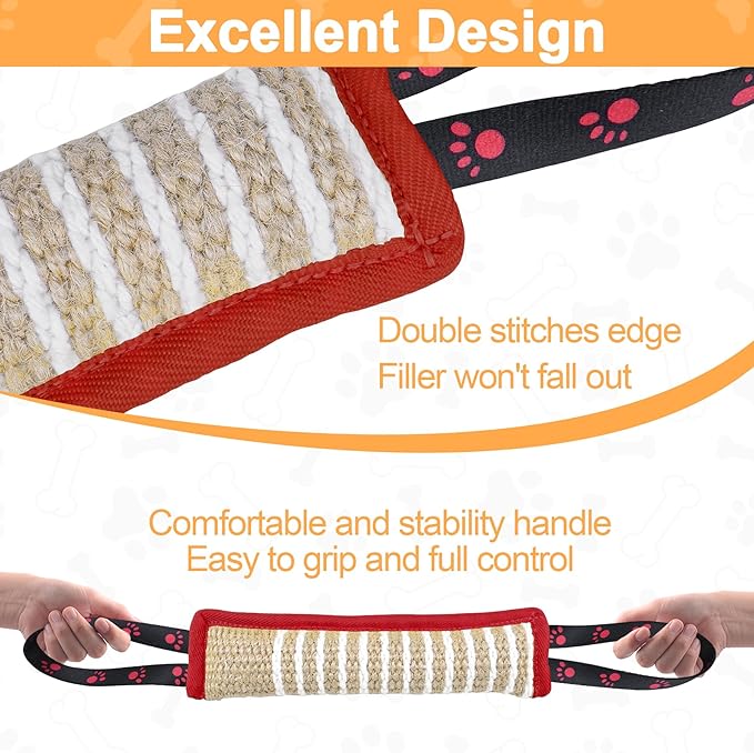 Dog Tug Toy Dog Bite Jute Pillow Pull Toy - Image 4