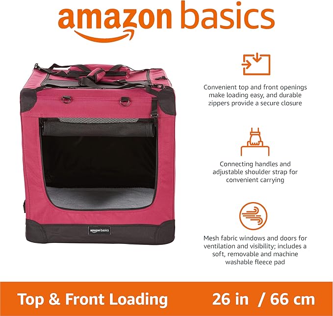 Amazon Basics Folding Portable Soft Pet Dog Crate Carrier Kennel - Image 2