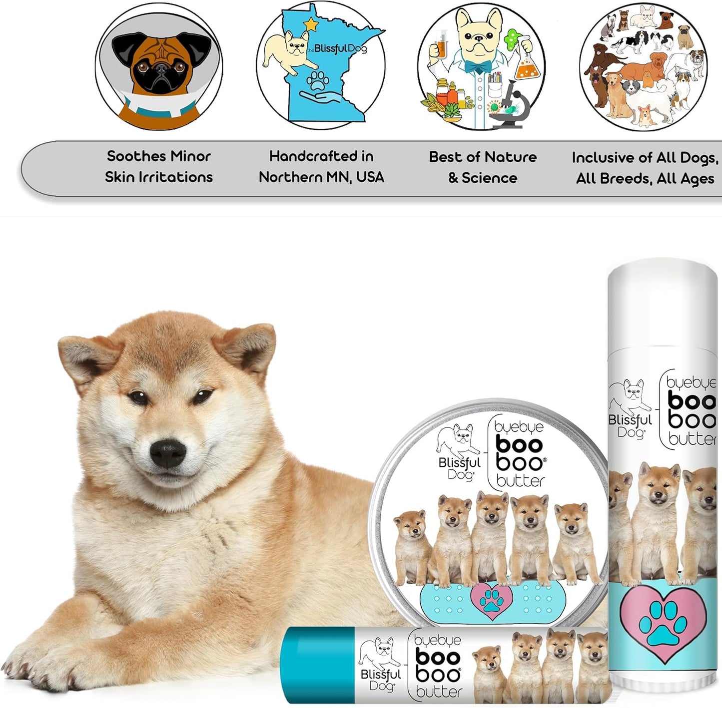 The Blissful Dog 1 oz TIN Shiba Inu Booboo Butter