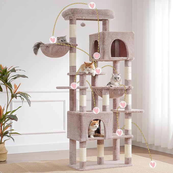 Heybly Cat Tree, 76-Inch Tall Heavy Duty Cat Tower - Image 7