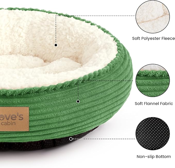 Love's cabin Round Donut Cat and Dog Cushion Bed, 20in Pet Bed - Image 2