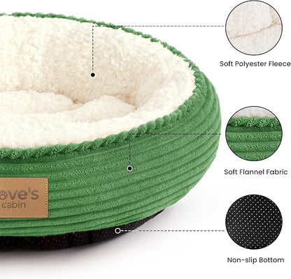 Love's cabin Round Donut Cat and Dog Cushion Bed, 20in Pet Bed - Image 2