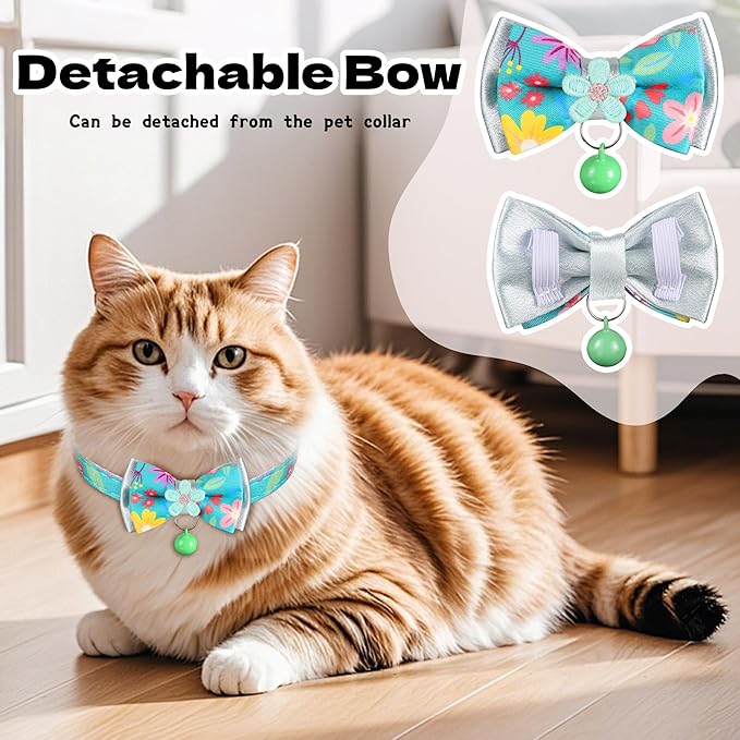 Cat Collar Breakaway, HYQHYX Floral Kitten Collar - Image 3