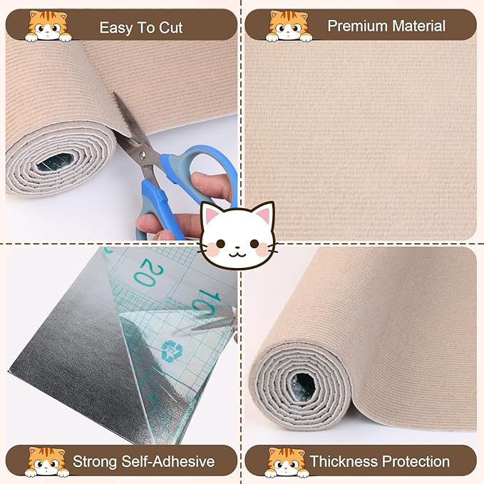 Cat Scratch Furniture Protector, 78.7"x15.8" Trimmable Anti-Scratch Mat - Image 3