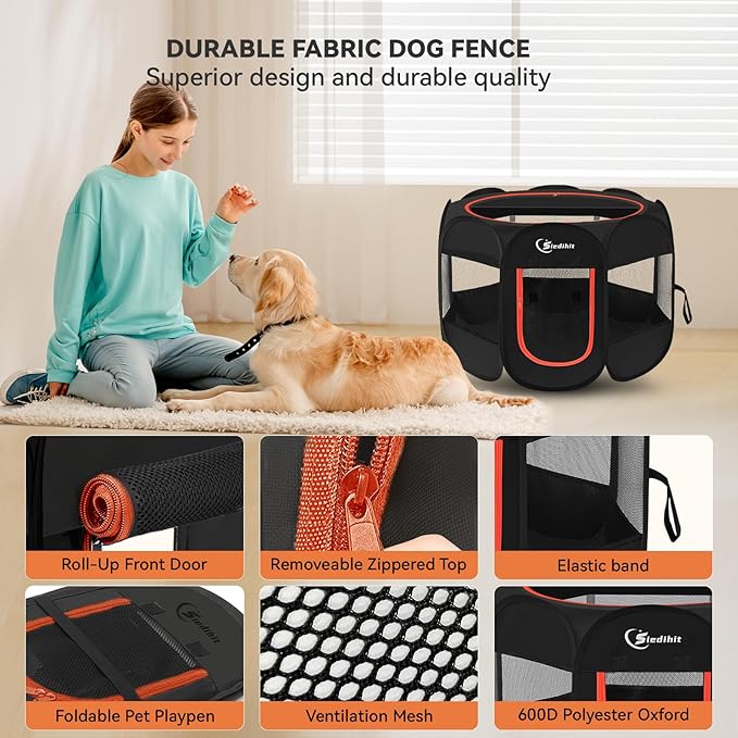 Siedihit Dog Playpen, Large Puppy Pet Playpen, Dog Crate Tent Cage - Image 5