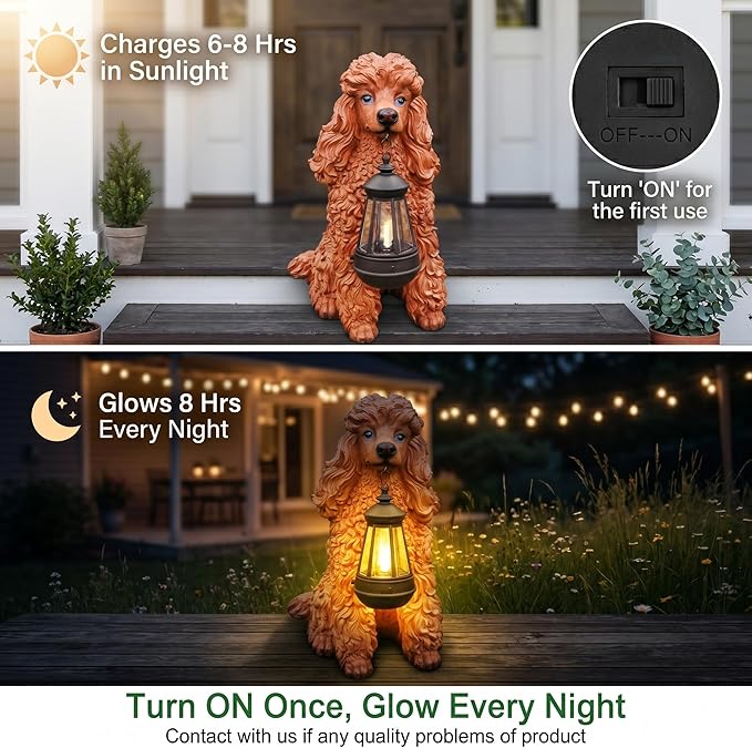 Brown Poodle Dog Garden Statue - Image 2