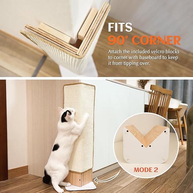 PETKARAY Couch Corner Cat Scratcher, Sisal Furniture Protector - Image 5