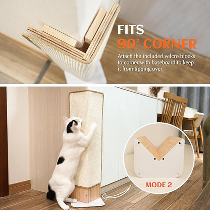 PETKARAY Couch Corner Cat Scratcher, Sisal Furniture Protector - Image 5