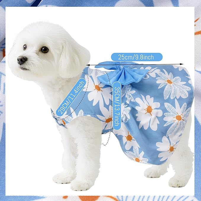 choyaxo Floral Dog Dress Cute Dog Skirt Pet Dress Summer Pet Clothes - Image 2