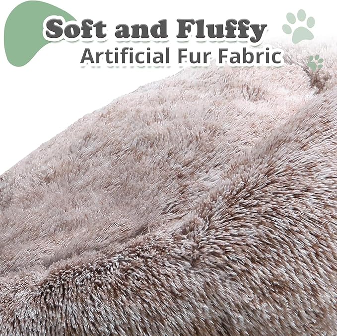 JOLLYVOGUE Dog Bed, Calming Anti-Anxiety Large Dog Bed, Fluffy Donut Cushion - Image 4