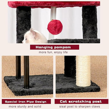 Gitelsnour Cat Tree, Cat Tower for Indoor Cats, 43.3 inch Gothic Cat Tree Tower - Image 6