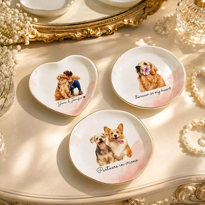 Custom Pet Portrait Jewelry Dish, Personalized Pet Portraits Painting from Photo - Image 3
