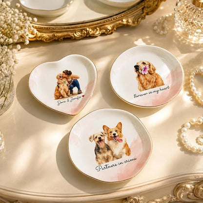 Custom Pet Portrait Jewelry Dish, Personalized Pet Portraits Painting from Photo - Image 3