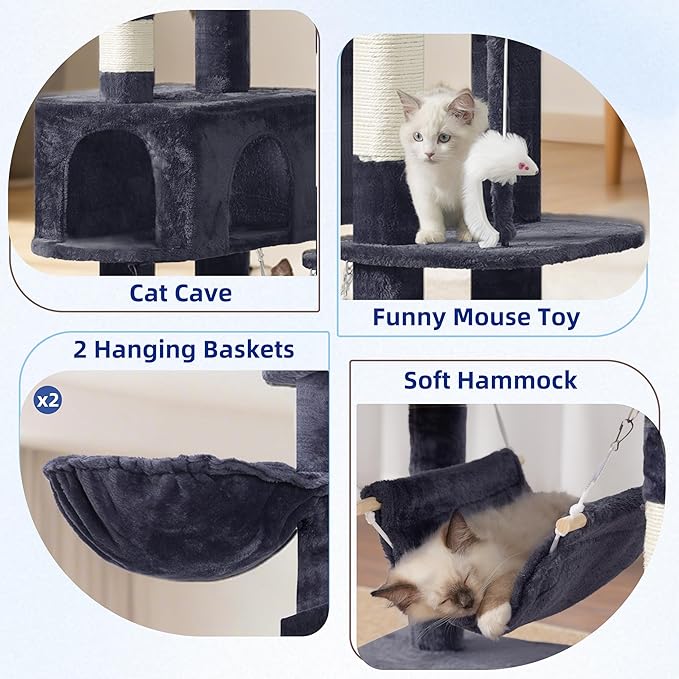 Gitelsnour Cat Tree for Large Cats, 78.7" Tall Cat Tower for Indoor Cats - Image 5