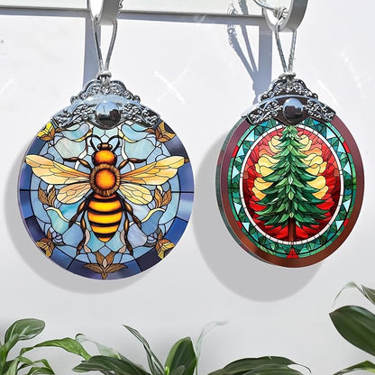 Stained Glass Christmas Ornaments, Jocidea Bee Ornaments - Image 4