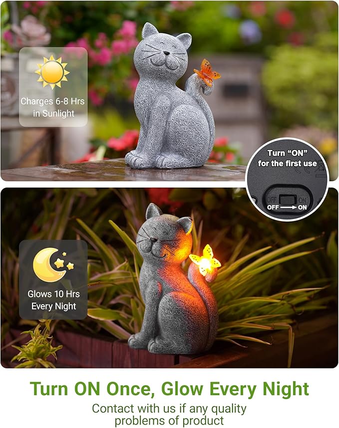 Nacome Cat Outdoor Statues for Garden: Outside Decor - Image 5