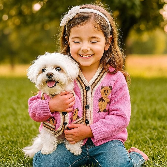 ABRRLO Small Dog Sweaters Cute Bear Dog Cardigans Clothes - Image 3