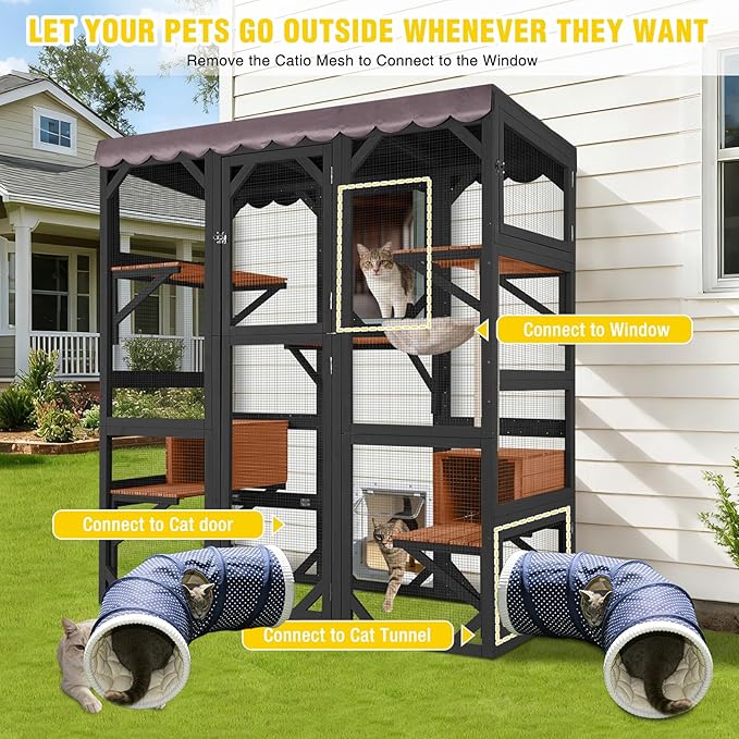 Aivituvin Catio Cat Enclosure Large Window Cat House - Image 2