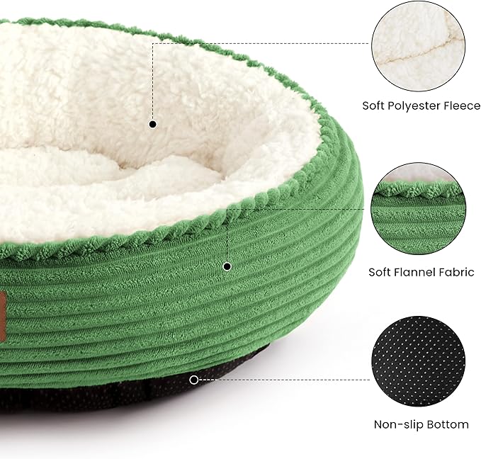 Love's cabin Round Donut Cat and Dog Cushion Bed, 30in Pet Bed - Image 2