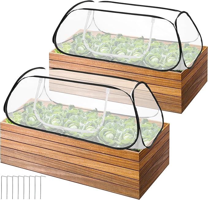2 Pcs Pop Up Garden Rows Plant Cover, Insect Bird Barrier Plant Net Cage by PurpleStar