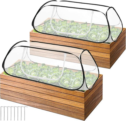 2 Pcs Pop Up Garden Rows Plant Cover, Insect Bird Barrier Plant Net Cage by PurpleStar