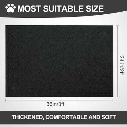 Cat Litter Mat, Litter Trapping Mat Soft on Kitty Paws, Waterproof, Easy Clean - Image 2