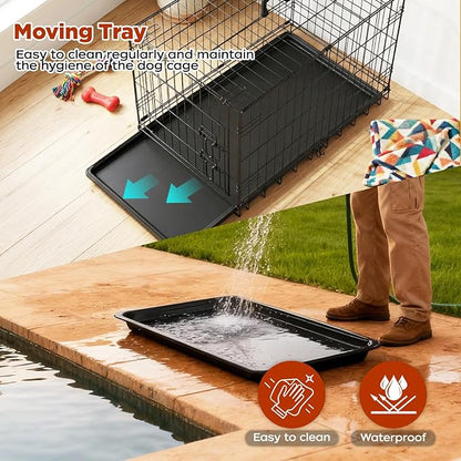 BestPet | Dog Crate | 48" | Black | Foldable Metal Kennel - Image 4