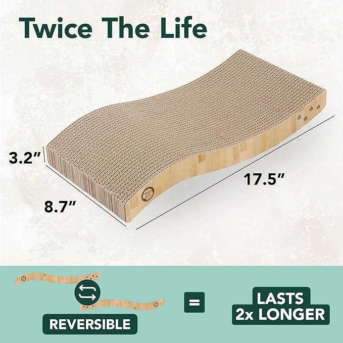 Reversible Wave Cat Scratcher for Indoor Cats - Image 5