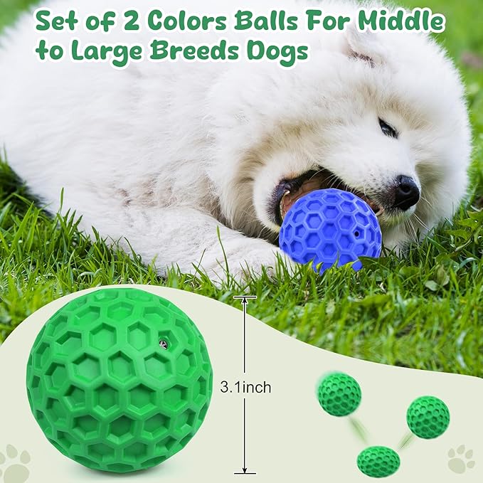 Tough Dog Chew Toys for Aggressive Chewers, Indestructible Dog Balls for - Image 2