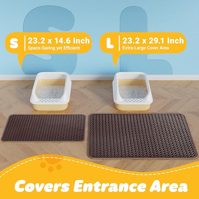 Cat Litter Mat - 30'' x 24'' Large Litter Trapping Mat, Waterproof, Urine-Proof - Image 2