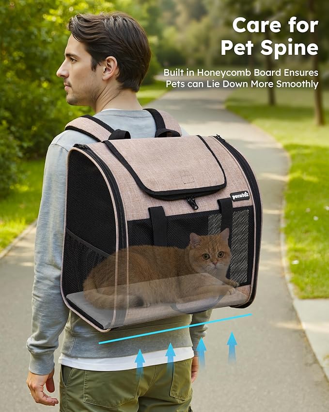 Pecute Cat Backpack with Widened Interior Space, Upgraded Dog Backpack Carrier - Image 8