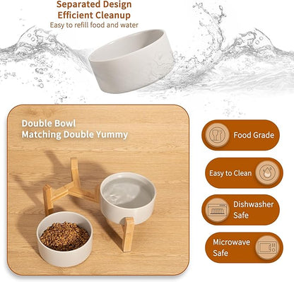 PTOBER Elevated Ceramic Dog Bowl Set - Image 5