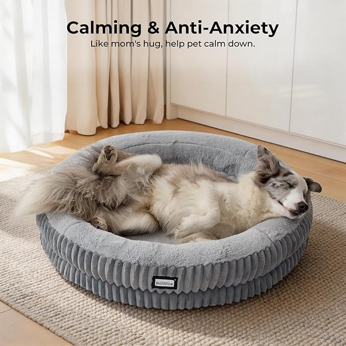 BALANCE Donut Dog Bed, 36 Inches Round Dog Bed Large Size Dogs Washable - Image 3