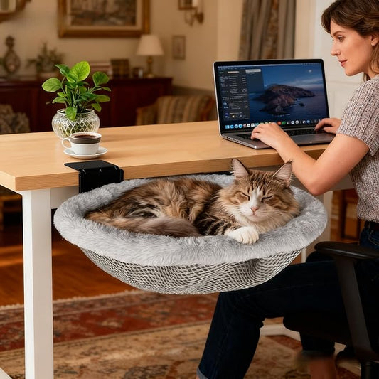 L&W BROS.Cat Desk Bed – Supports Up to 50 lbs, Comfortable Cat Perch by LWBROS