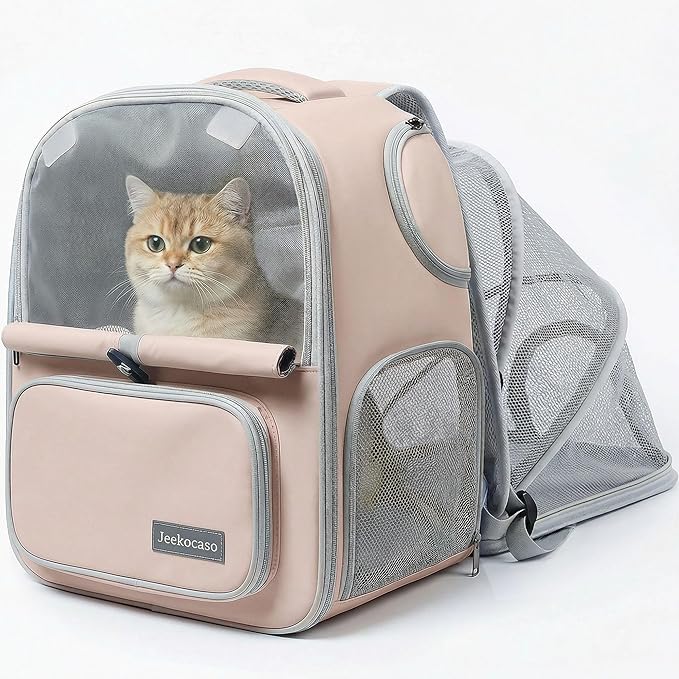 Cat Backpack Carrier Expandable, Breathable Mesh & Lockable Zippers & Shaded by Unknown