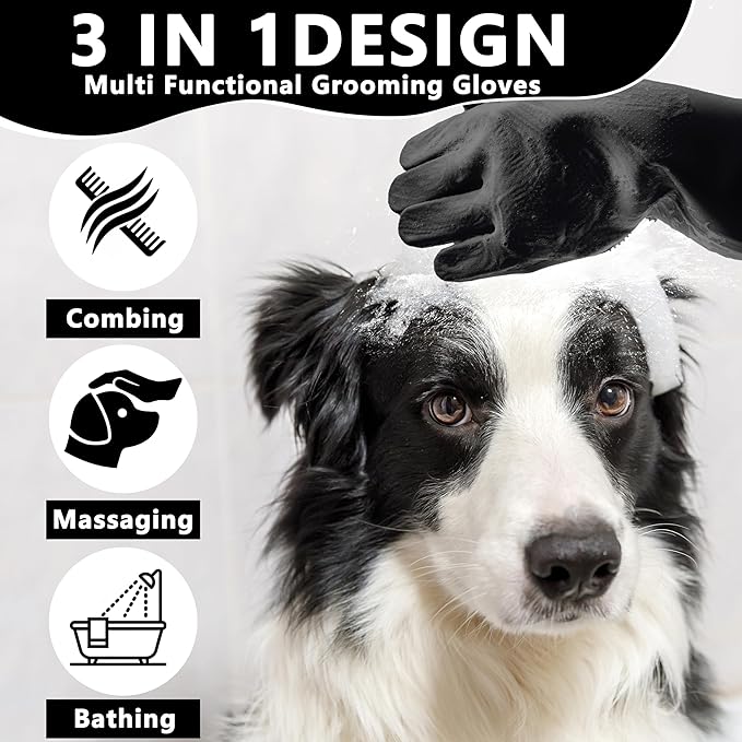 Pet Grooming Gloves—Dog Washing Gloves - Image 3