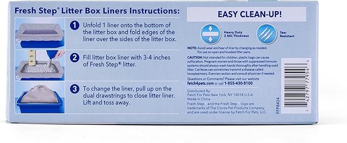 Fresh Step Jumbo Drawstring Cat Litter Box Liners Unscented Heavy Duty Kitty - Image 5