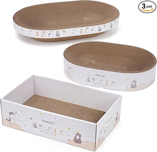 PatiencET 3-in-1 Cat Scratcher Cardboard Set by patiencET