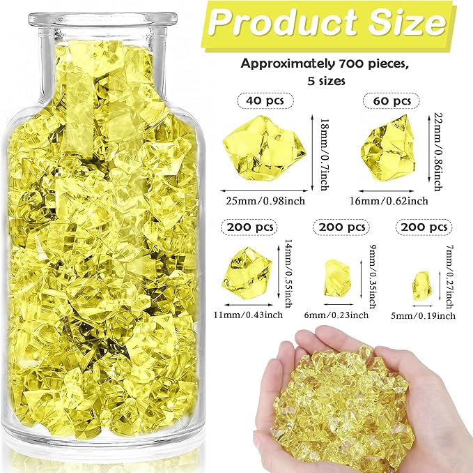 Fake Ice Cubes - 700Pcs 5 Size Acrylic Ice - Image 3