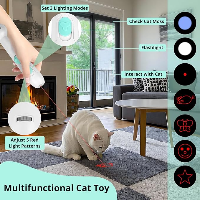 TBTeek Cat Toy, 2in1 Light and 22" Retractable Pole - Image 3