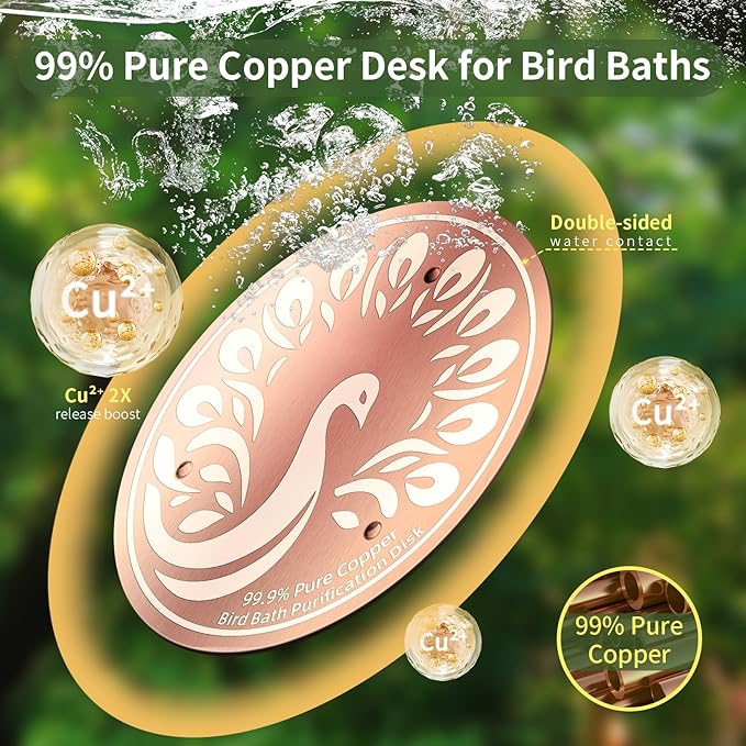 Bird Bath Cleaning Discs, 99.9% Pure Copper Triple-Point Support & Reinforced - Image 6