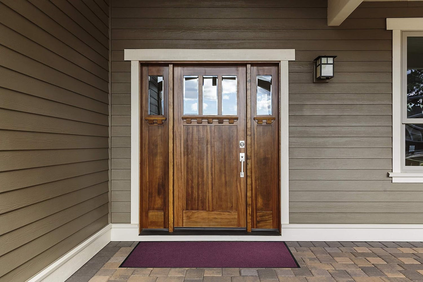 M+A Matting WaterHog Diamond | Commercial-Grade Entrance Mat with Rubber Border – Indoor/Outdoor, Quick Drying, Stain Resistant Door Mat (Evergreen, 3' x 4')