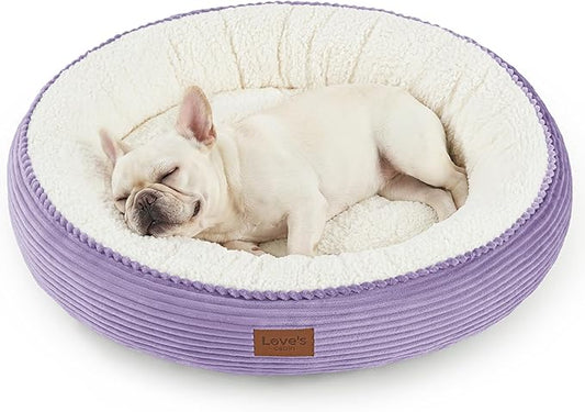 Love's cabin Round Donut Cat and Dog Cushion Bed, 30in Pet Bed by Lovescabin