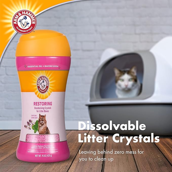 Arm & Hammer Restoring Cat Litter Box Deodorizing Crystals Litter Deodorizer - Image 3
