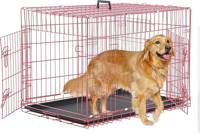 Dog Crate, 36 inch, Folding Metal Wire, Double-Door, Medium Dogs, Indoor/Outdoor by TFFnew