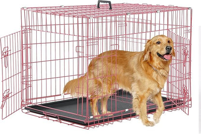 Dog Crate, 36 inch, Folding Metal Wire, Double-Door, Medium Dogs, Indoor/Outdoor by TFFnew