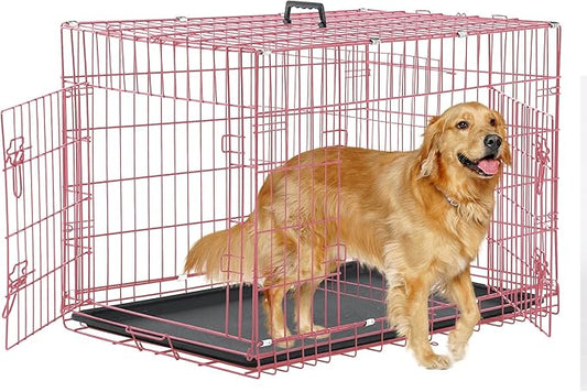 Dog Crate, 36 inch, Folding Metal Wire, Double-Door, Medium Dogs, Indoor/Outdoor by TFFnew