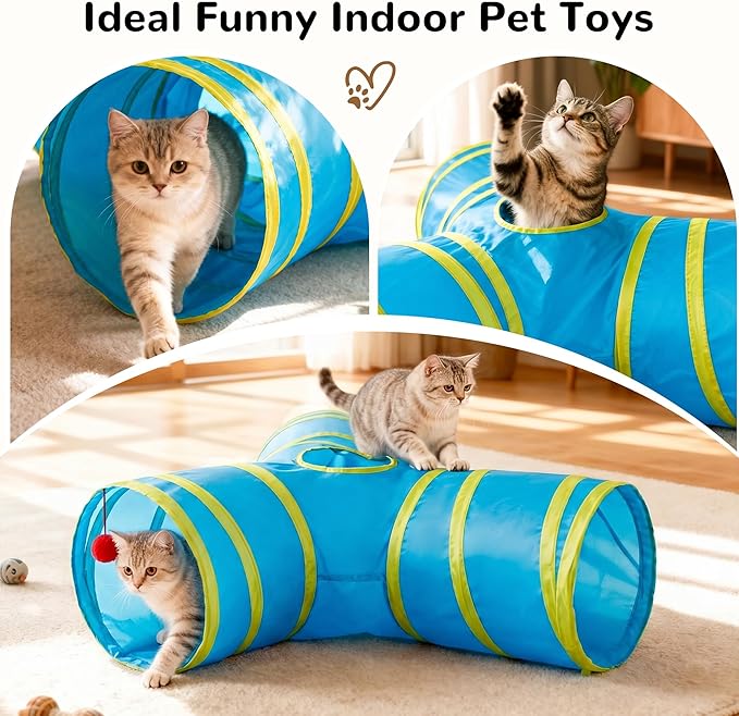 Tempcore Cat Tunnel for Indoor Cats, 3-Way Collapsible Play Tunnel - Image 7