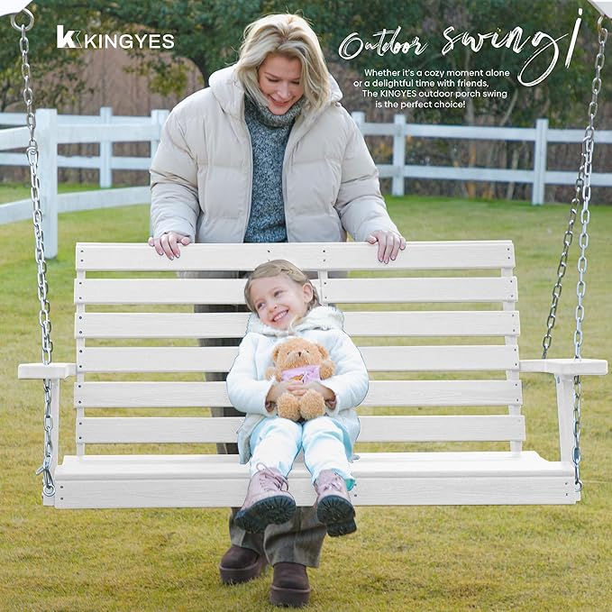 KINGYES Outdoor Hanging Porch Swing Set of 4, Waterproof Swing - Image 6