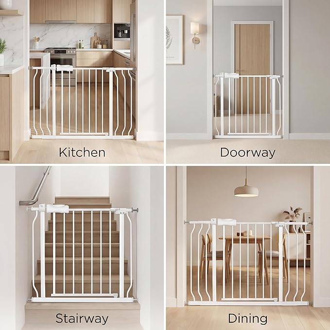 Narrow Baby Gate for Narrow Doorways Small White Tension Indoor Safety Gates - Image 5